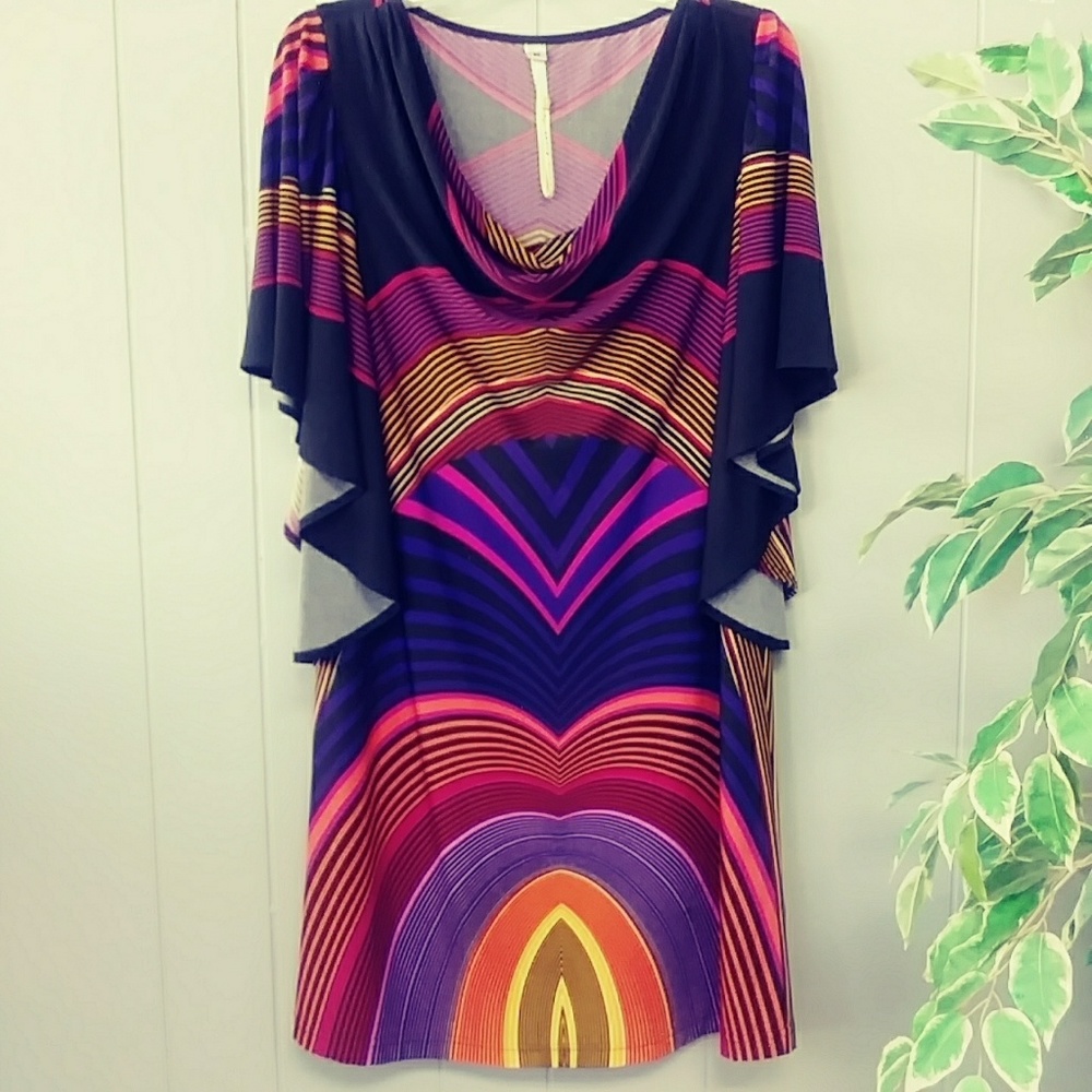 UNCLE FRANK MULTI-COLOR PRINT DRESS